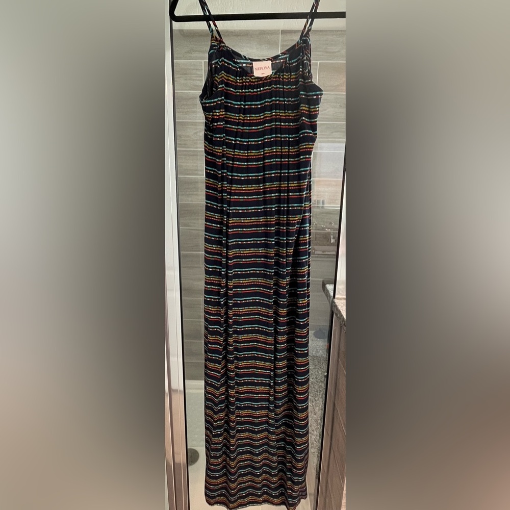 Merona Maxi Dress Blue with adjustable straps. Size Medium
